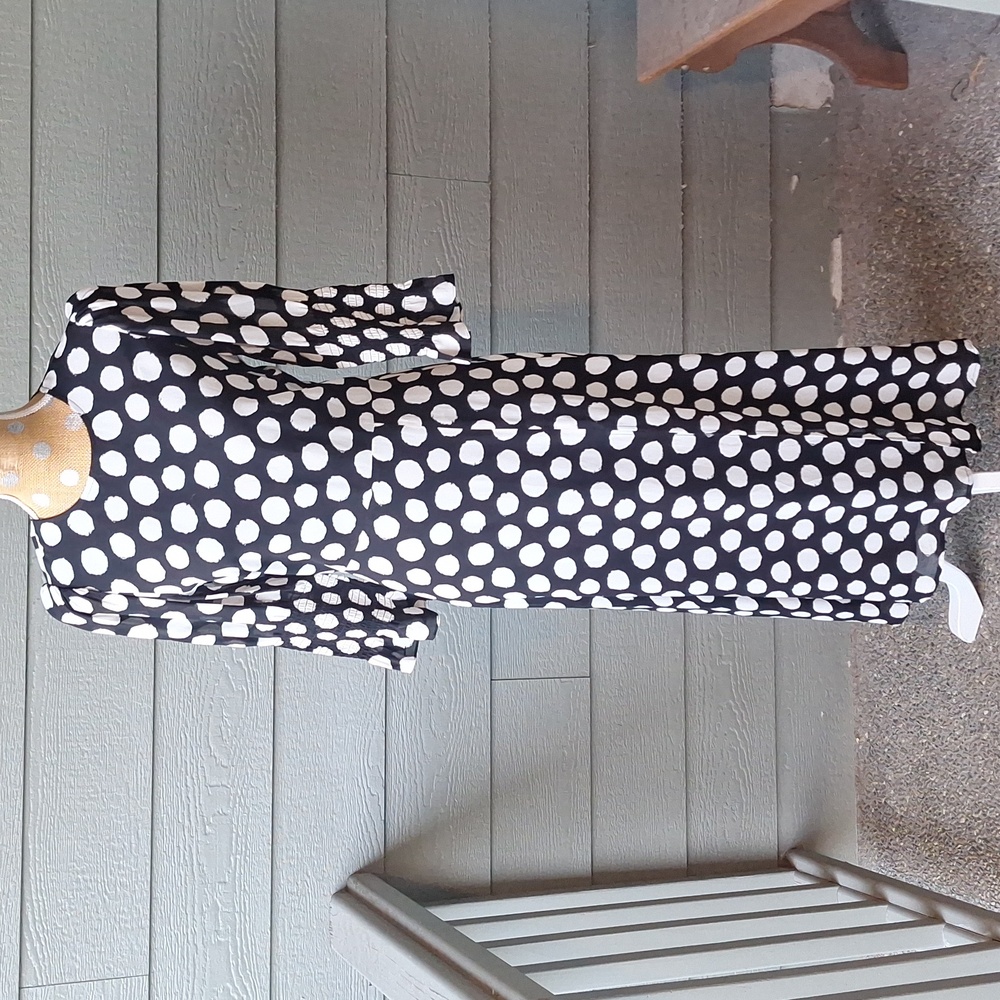 Reformation Carolena Midi Dress Luna Polka Dot Size 8 Puff Shoulder 3/4 Sleeve - Picture 3 of 13